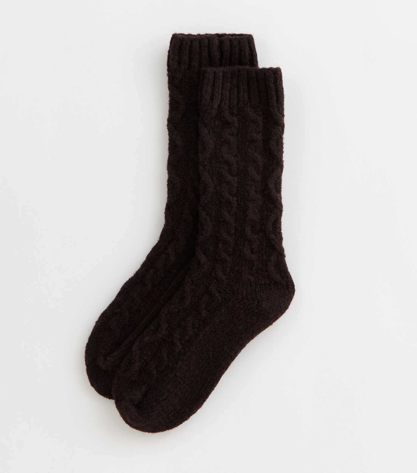 Dark Brown Chunky Cable Knit Ankle Socks | New Look | New Look (UK)