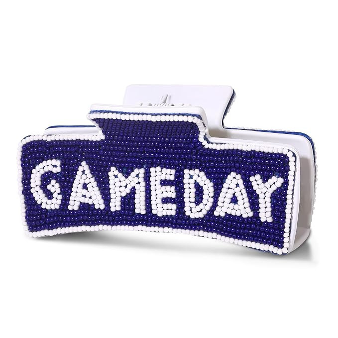 Beaded Game Day Hair Claw Clip for Women Large Football Hair Clips Sports Team Fan Football Mom A... | Amazon (US)