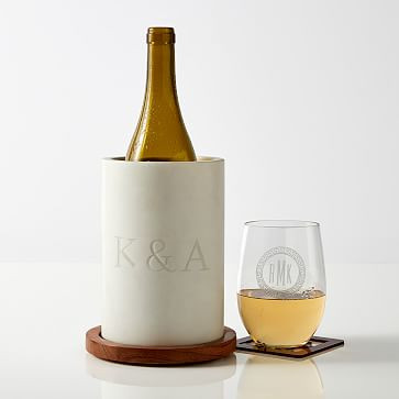Wood and Marble Wine Chiller | Mark and Graham