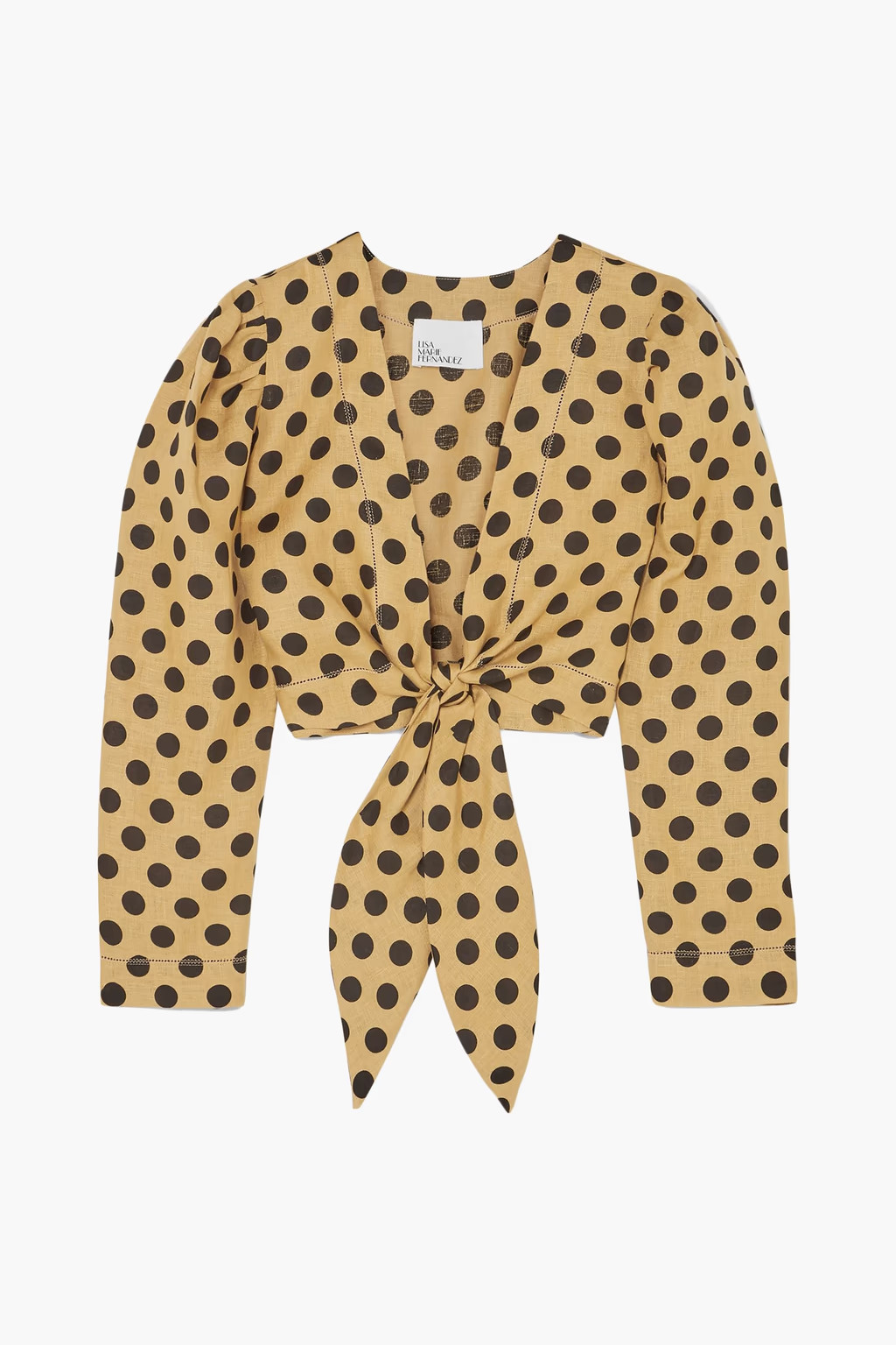 Cropped polka-dot linen top | The Outnet (UK and Europe)
