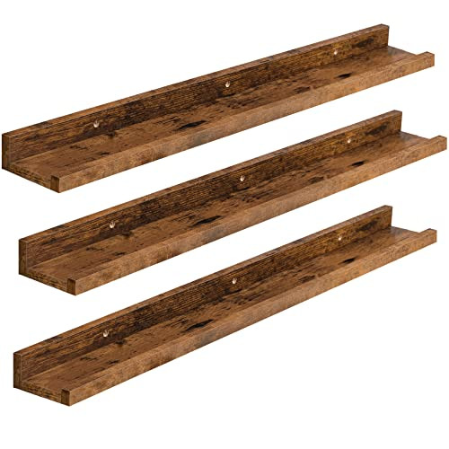 HOOBRO Floating Shelves, Wall Shelf Set of 3, 35.4 Inches Hanging Shelf with Raised Edge and Invi... | Amazon (US)