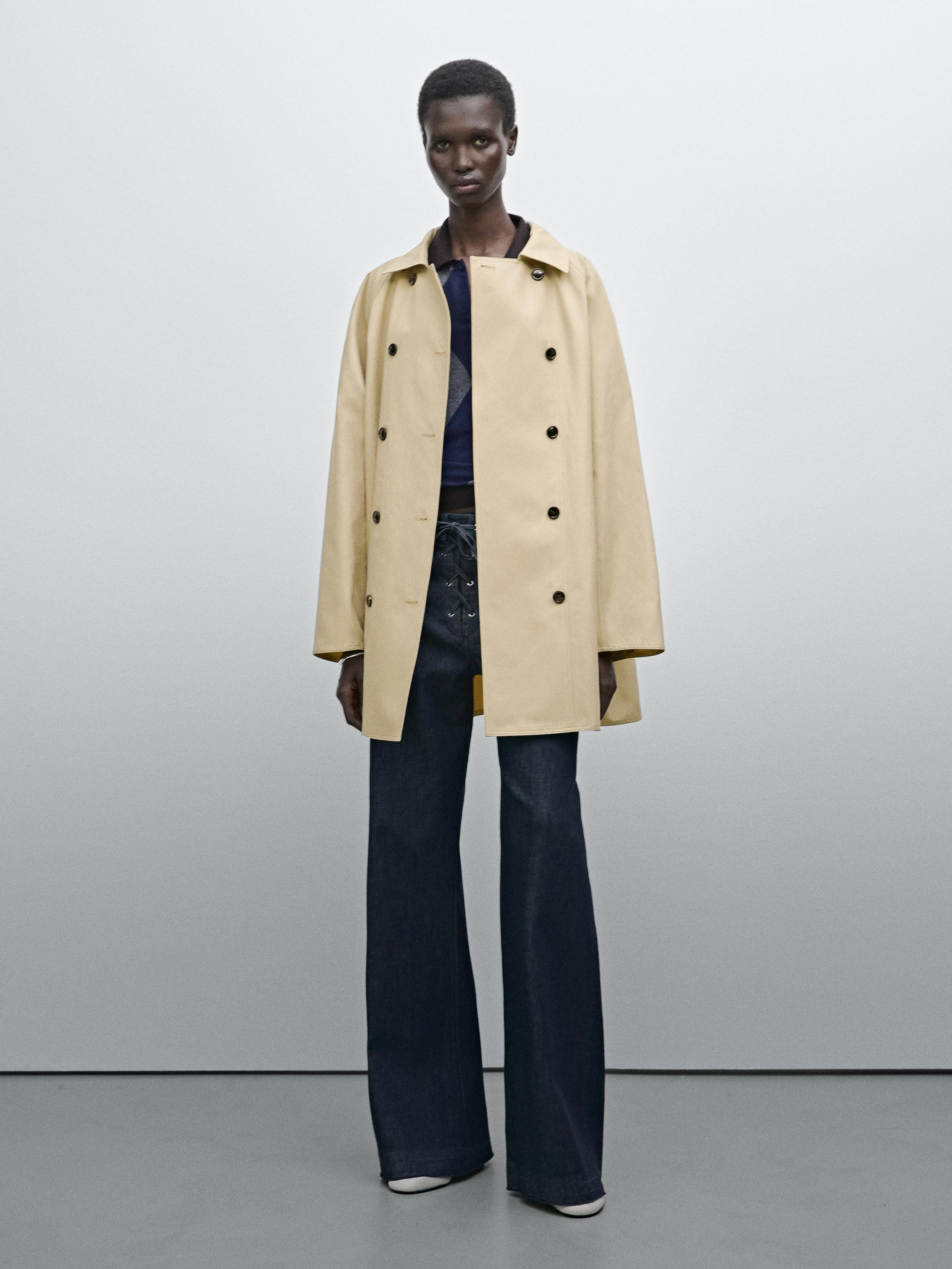 Cotton blend trench coat | Massimo Dutti US