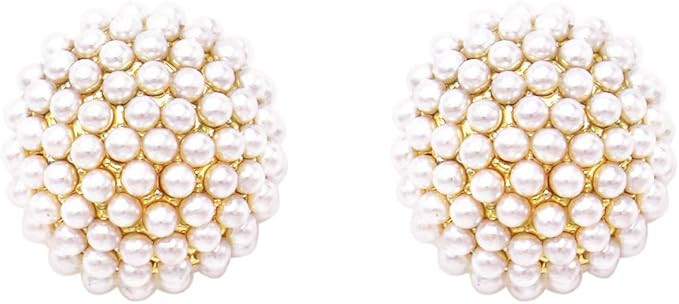 Rosemarie & Jubalee Women's Timeless Classic Simulated Pave Pearl Cluster Hypoallergenic Stud Ear... | Amazon (US)