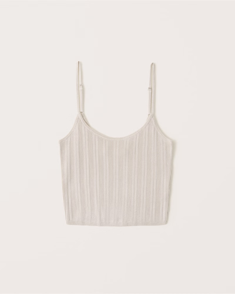 Skinny Strap Ribbed Cropped Tank | Abercrombie & Fitch (US)