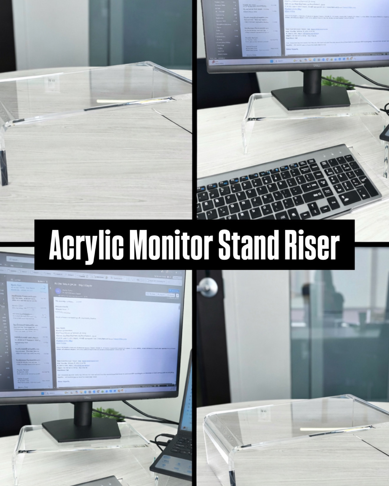 This acrylic monitor stand instantly elevated my setup — literally. It creates extra space underneath for my keyboard + essentials while keeping everything looking sleek, minimal, and white aesthetic.

Perfect for home or office if you love that organized, elevated workspace vibe 🤍 

 #office #amazon #organization #monitor #riser #LTKmomlife #LTKWorkwear #LTKSaleAlert