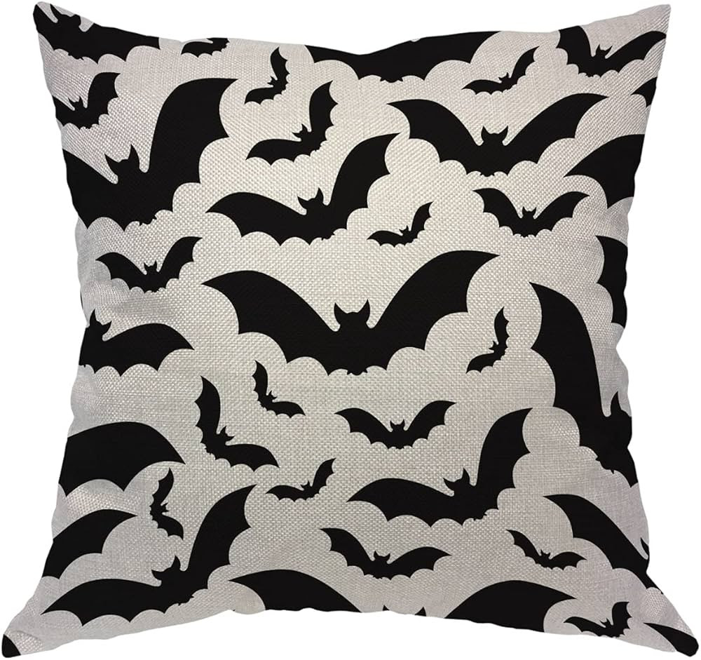 WONDERTIFY Bats Throw Pillow Covers Spooky Halloween Dark Dead Cushion Case for Couch, Bed Or Sof... | Amazon (US)