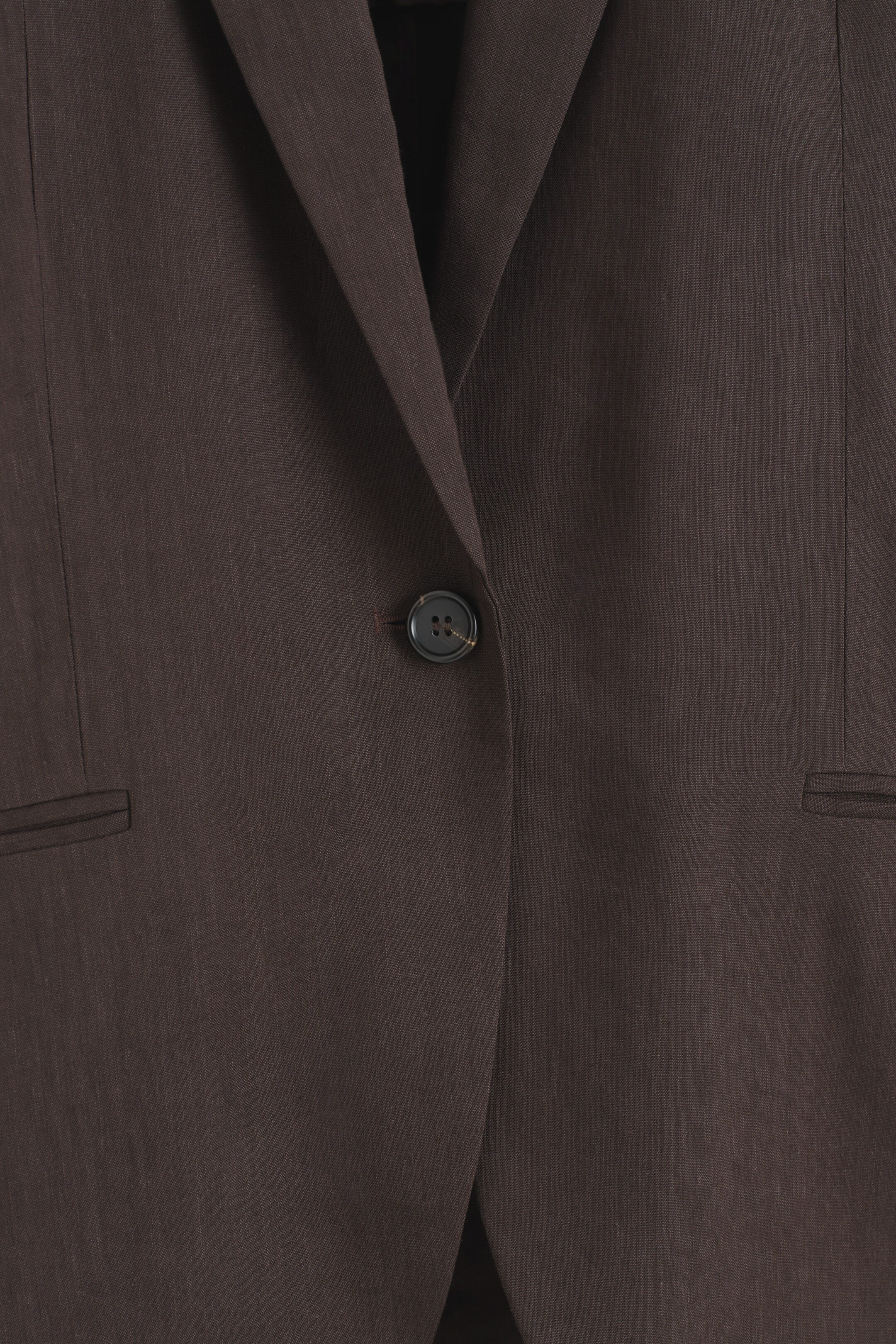 SINGLE-BREASTED LINEN BLAZER - DARK BROWN | COS UK