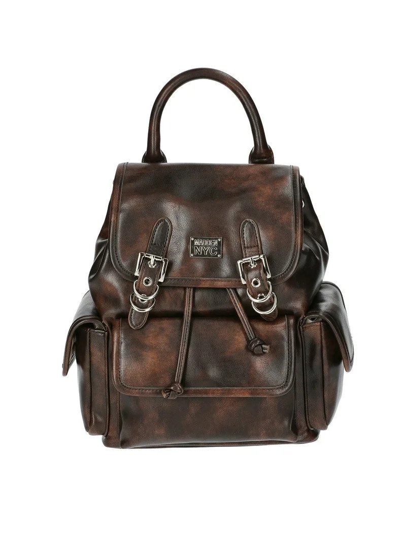 Madden NYC Women's Buckle Flap Backpack, Brown | Walmart (US)