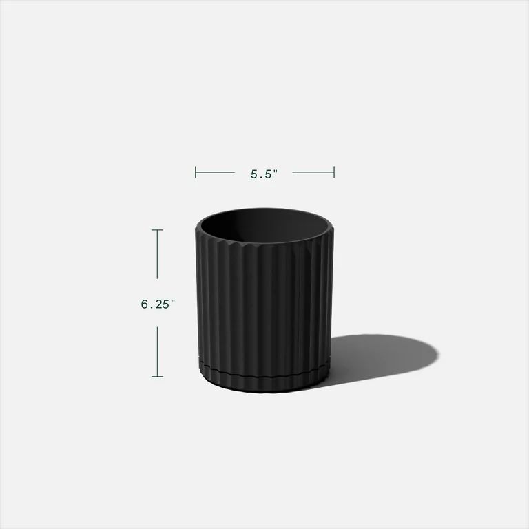 Veradek Mason Series Demi 6" Plastic-Stone Planter 2-Pack Black | Walmart (US)
