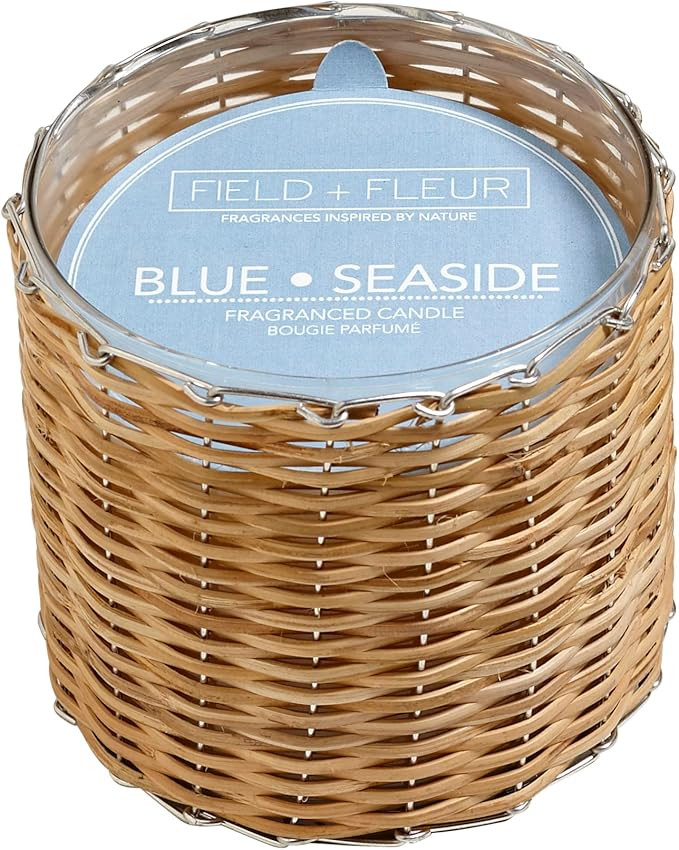 Field + Fleur by Hillhouse Naturals 2 Wick Hand Woven Glass Candle – Floral, Citrus, Aquatic Wo... | Amazon (US)