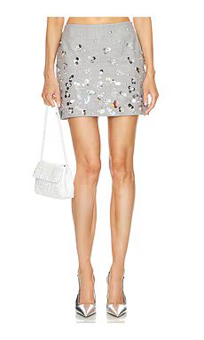 SIMKHAI Larissa Mini Skirt in Heather Grey from Revolve.com | Revolve Clothing (Global)