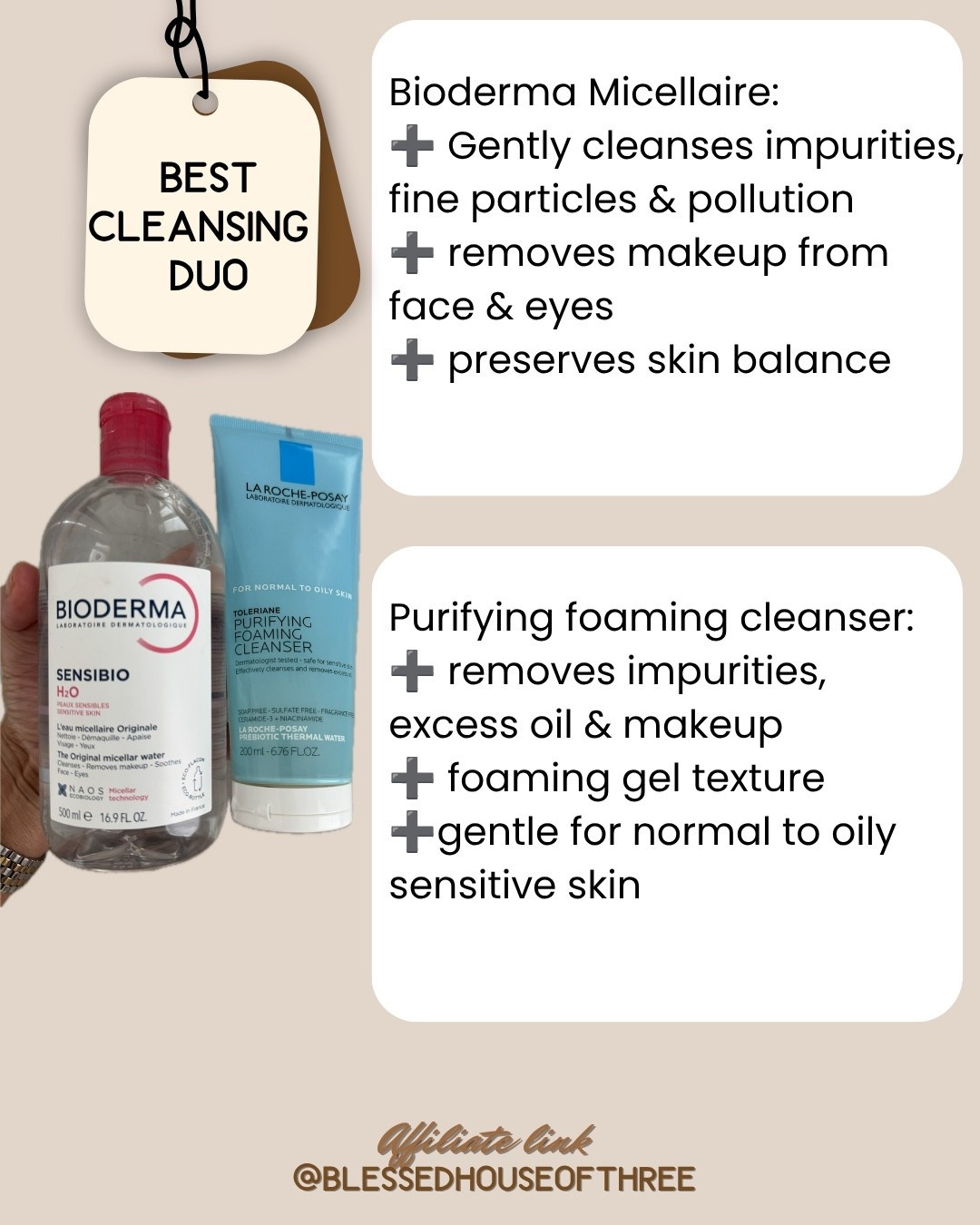 Healthy skin starts with a great cleanse. I recently started using this makeup remover and I’m never going back. This two step cleansers remove makeup, sunscreen, excess oil, and impurities without leaving my skin feeling tight or stripped. Bioderma Sensibio Micellar Water is the perfect first cleanse, followed by La Roche-Posay Purifying Foaming Cleanser for a deep yet gentle wash. If you’re looking for the best cleansers for oily skin, combination skin, or an easy double cleansing routine, these are two skincare staples I will repurchase.

#LTKBeauty #LTKSaleAlert