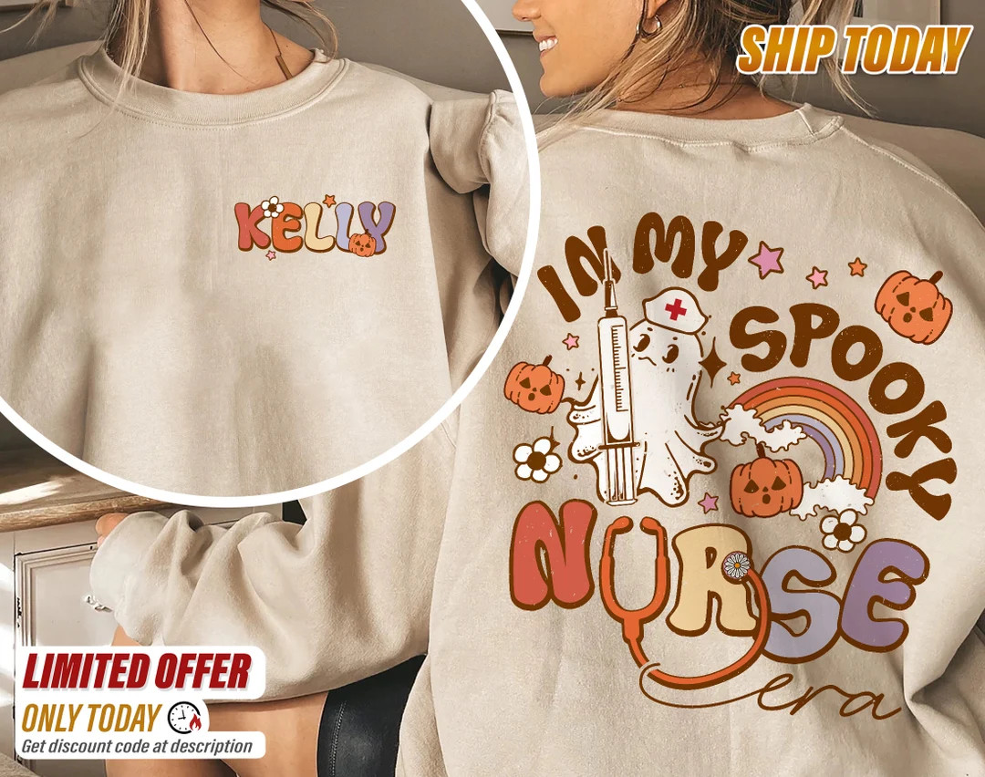 Spooky Nicu Nurse Halloween Ghost, Spooky Nurse Shirt,Spooky Halloween Nurse Life Shirt,Spooky Nu... | Etsy (US)