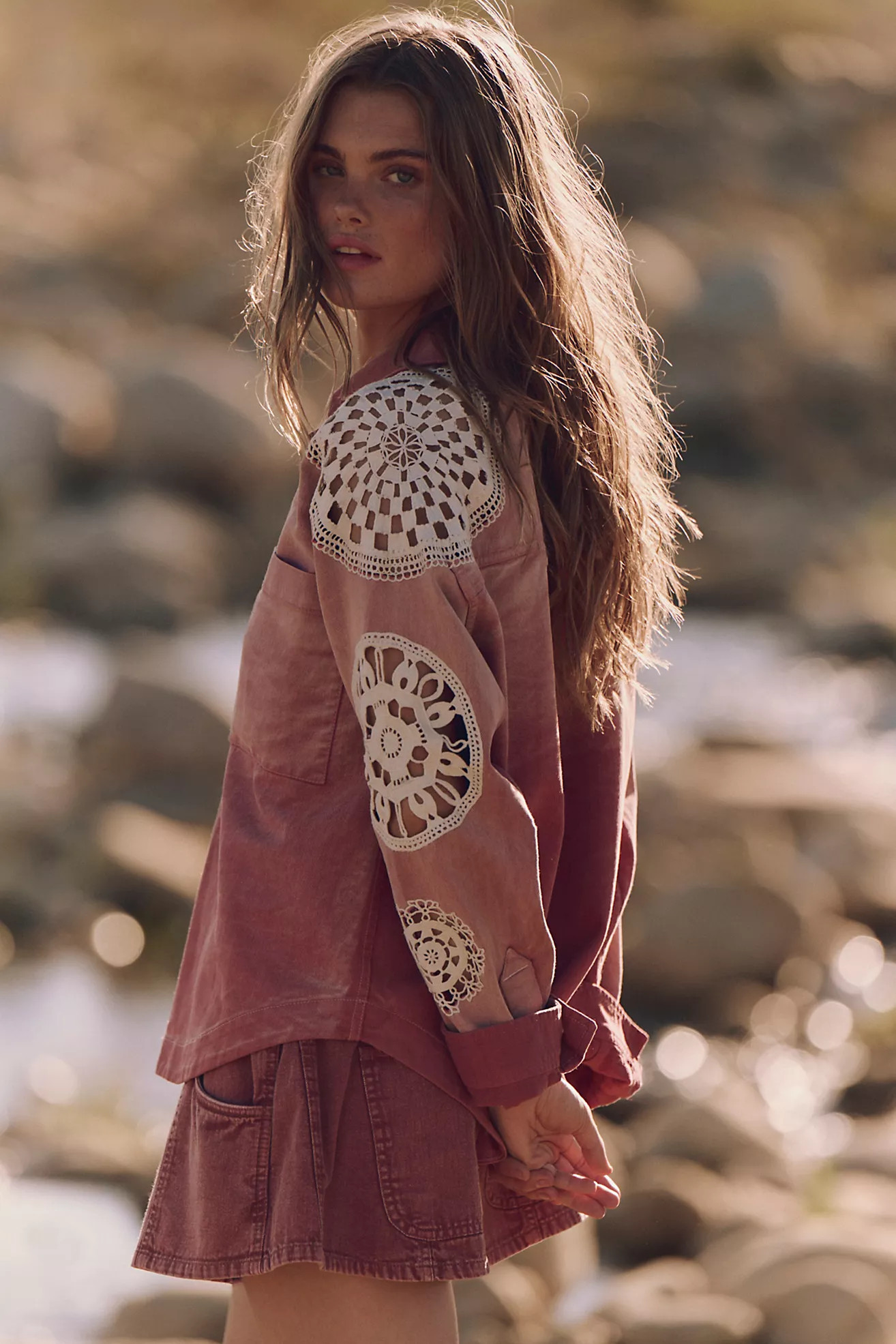 We The Free Washed And Crafted Crochet Polo | Free People (Global - UK&FR Excluded)