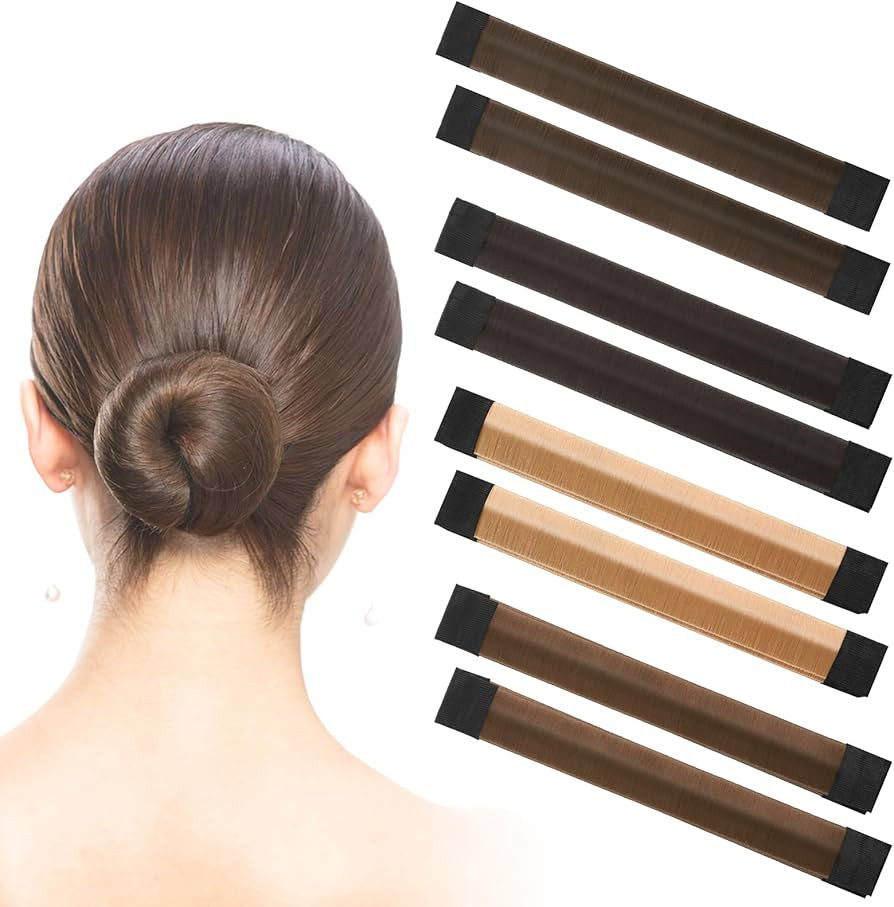 8Pcs Hair Bun Maker French Hair Donut Snap Roll Bun Tool for Long Hair,Easy Bun Hair Tool Fashion... | Amazon (US)