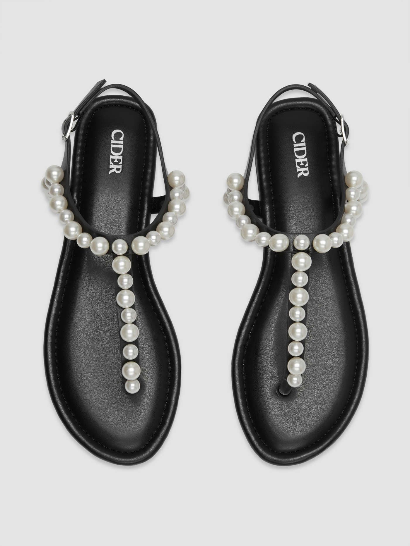 PEARL STRAPPY FLAT SANDALS | Cider