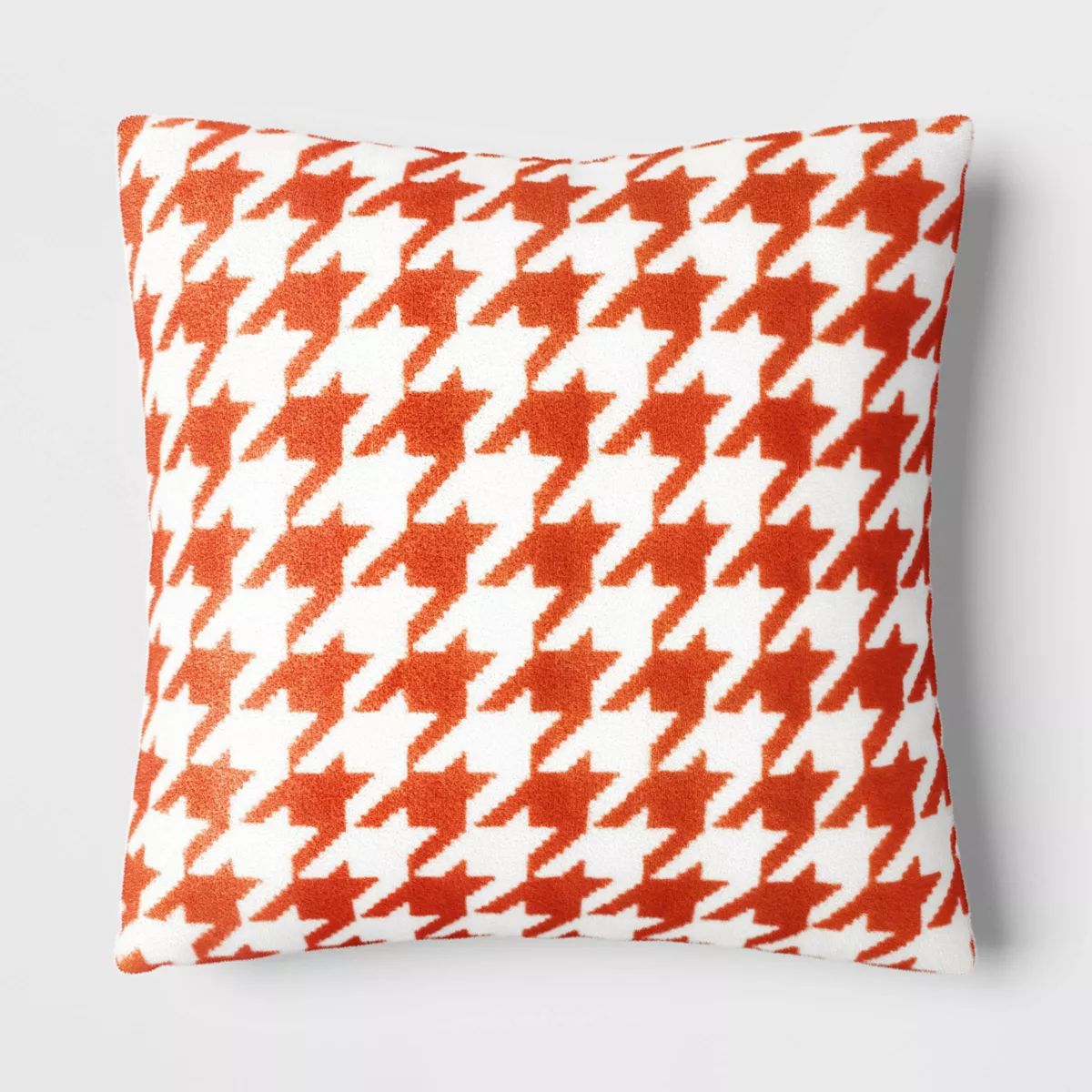 Printed plush Houndstooth Pillow Square Throw Pillow with Faux Shearling Reverse - Threshold™ | Target