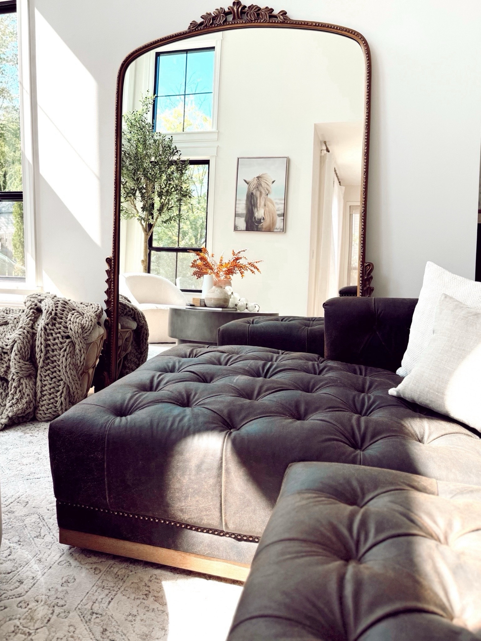 Living room decor- our new sofa! LOVE it so much! 

Sofa. Living room. Home decor. Mirror. Area rug. Couch. Sectional. 

#LTKHome #LTKSaleAlert #LTKHoliday