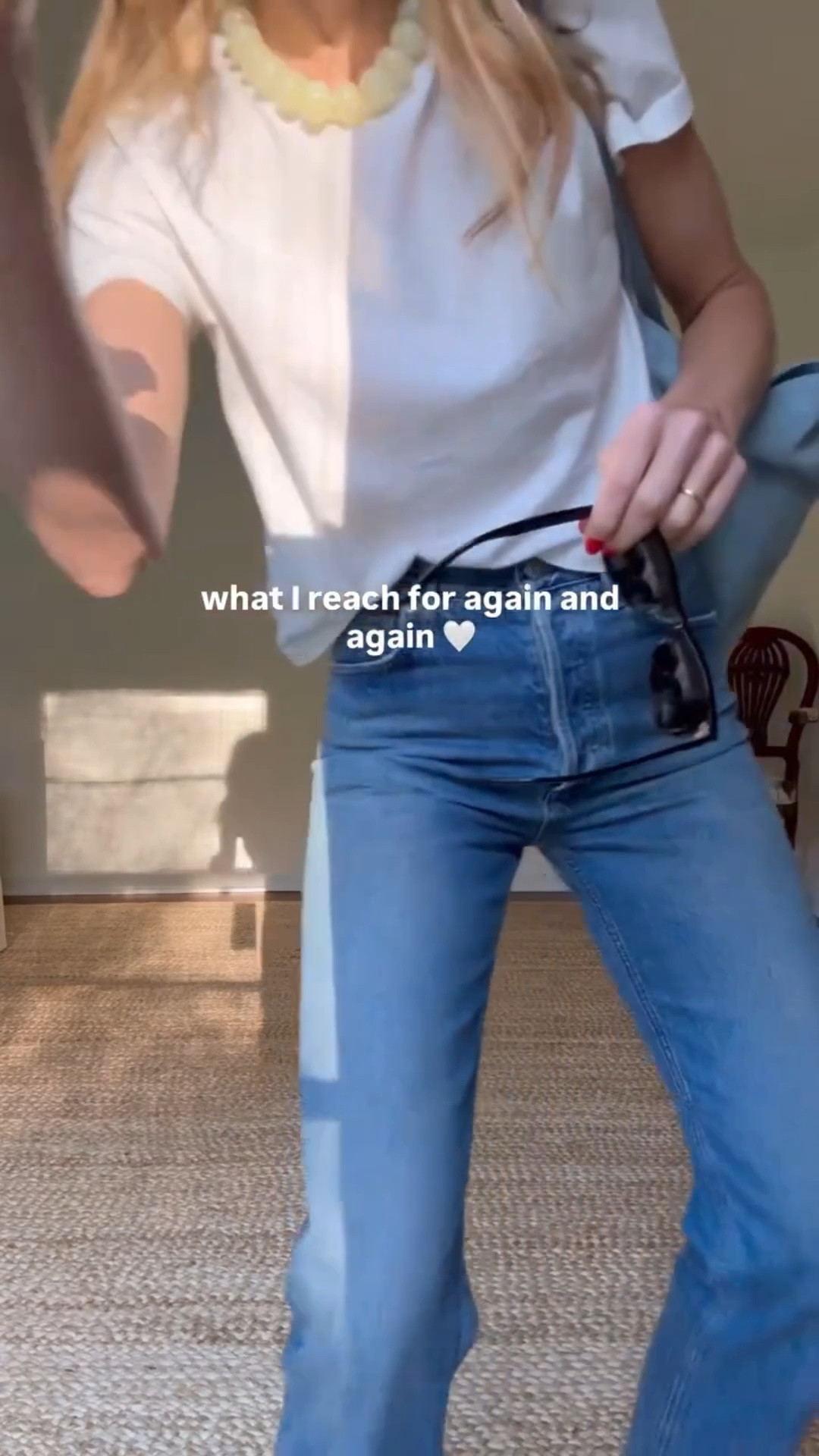 Unofficial spring uniform, loading…
this is what I find myself reaching for on repeat: a perfect white tee, straight-leg denim, and a few fun pops of color.

I’ve been leaning on accessories to make my go-to basics feel a little more fun — a pop of color, a great bag, a simple necklace. this one is under $150 and the necklace is under $75… such good pieces you’ll wear on repeat 🤍

#ootd #outfitinspo #wardrobestaples #everydaystyle

#LTKootd #LTKSeasonal #LTKgrwm