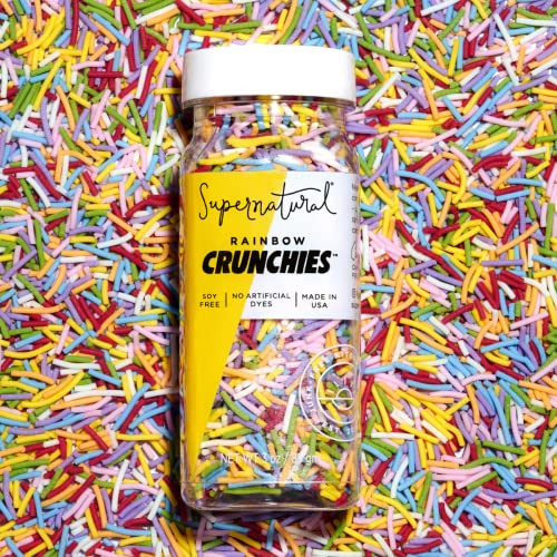 Rainbow Crunchies Natural Sprinkles by Supernatural, Made in USA, No Artificial Dyes, Soy Free, Gluten Free, Vegan, 3oz | Amazon (US)