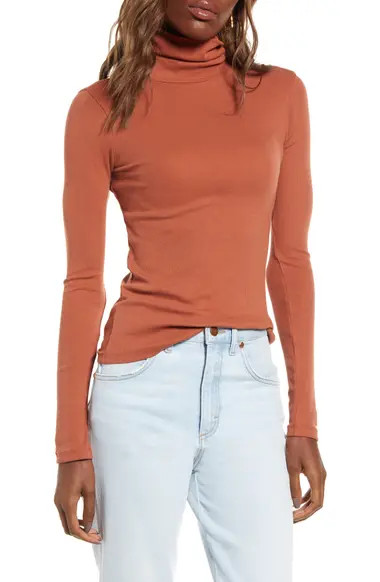Turtleneck Ribbed Top | Nordstrom