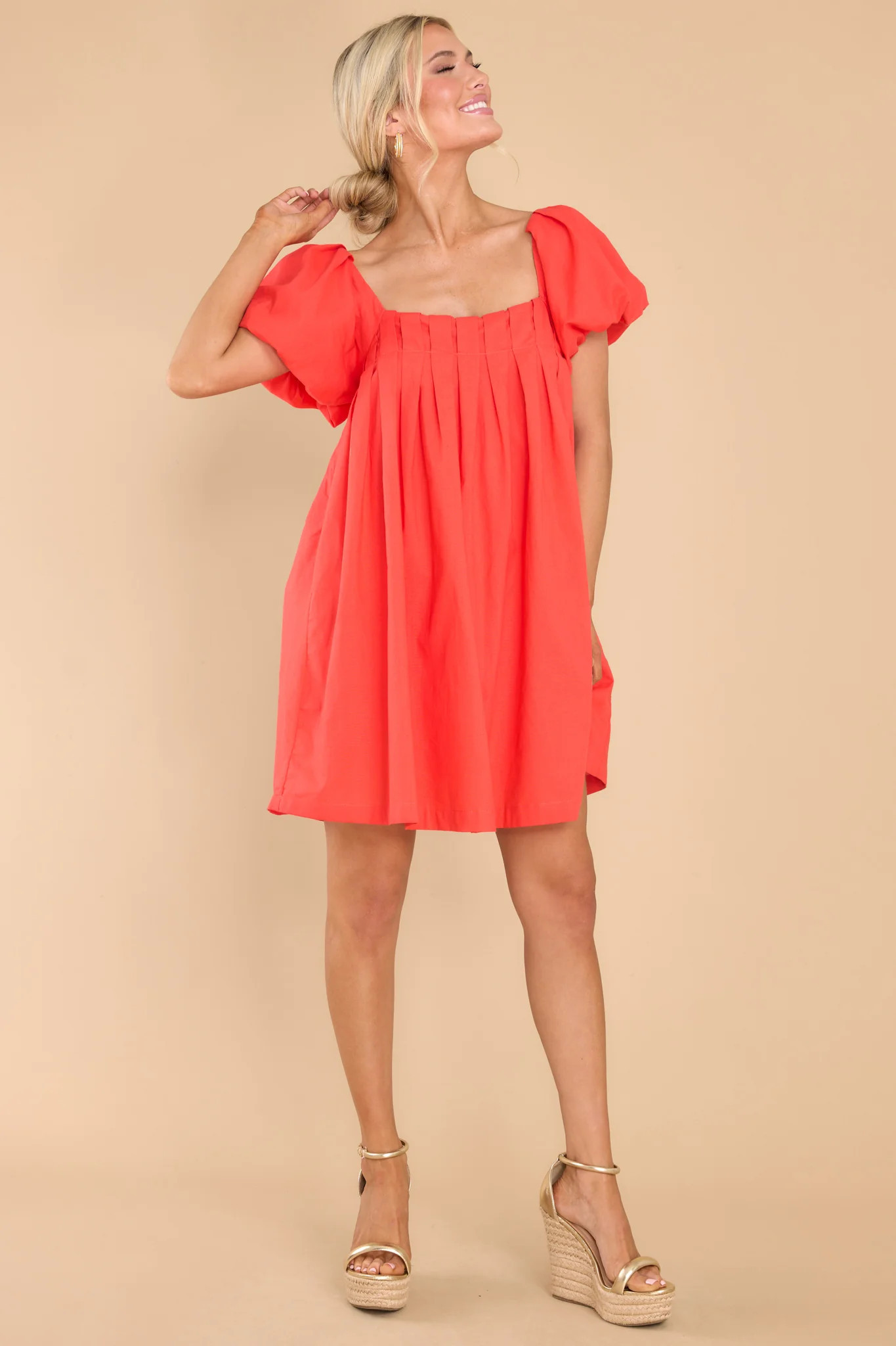 Picking Daisy's Red Pleated Dress | Red Dress 