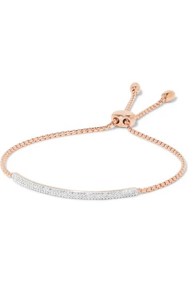 Monica Vinader - Stellar Pave Mini Bar Rose Gold Vermeil Diamond Bracelet | NET-A-PORTER (US)