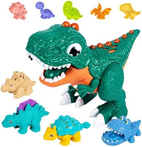 UNIH Dinosaur Playdough Sets for Toddlers Dinosaur Toys for Kids 3-5 with Tools Molds | Amazon (US)