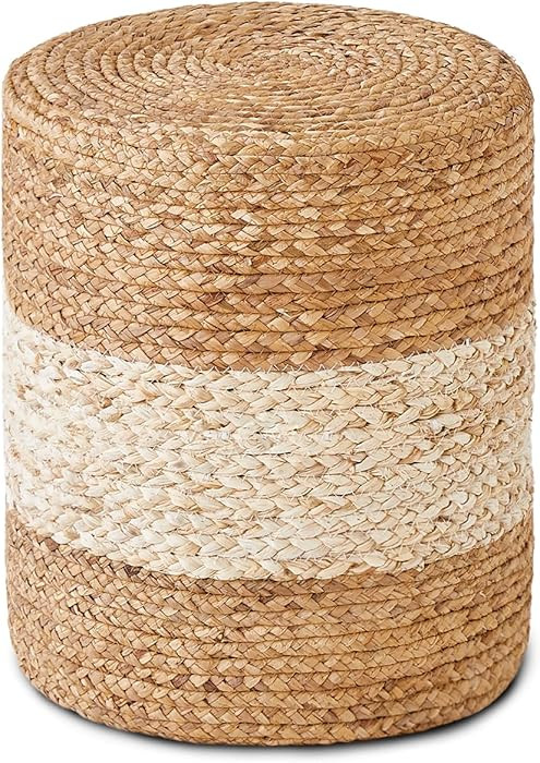 Wimarsbon Foot Stool Ottoman Round Natural Seagrass Footrest Stool Hand-Woven Boho Pouf Ottomans ... | Amazon (US)