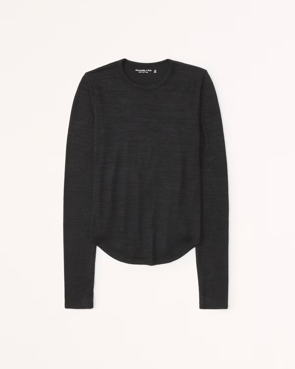 Women's Long-Sleeve Cozy Skimming Top | Women's Tops | Abercrombie.com | Abercrombie & Fitch (US)