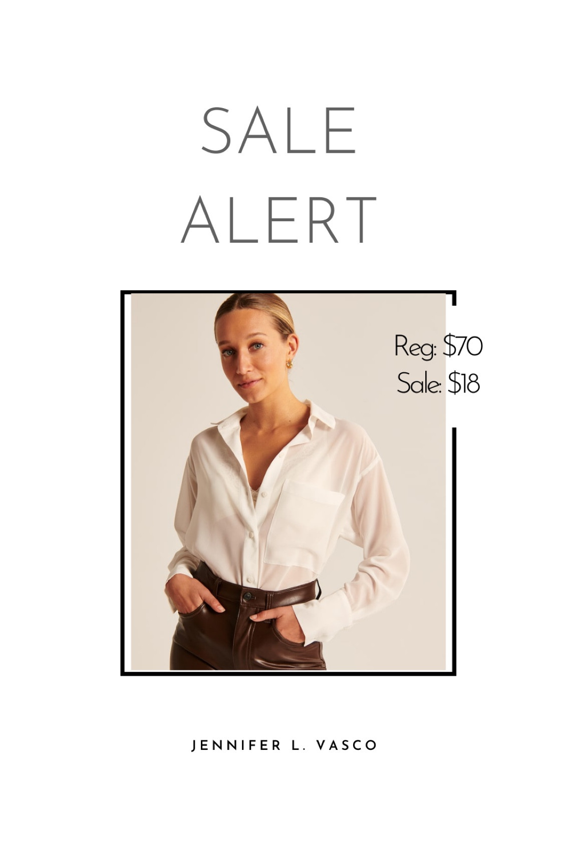 Sheer long sleeve button down top on sale from Abercrombie! Use code AFLOVERLY for an additional 20% off

#LTKsalealert #LTKunder50 #LTKworkwear