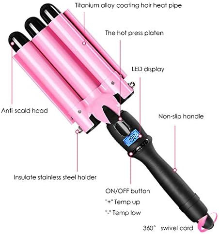 3 Barrel Curling Iron Hair Waver Hair Curler,1 Inch Professional Salon Ceramic Curling Iron New H... | Amazon (US)