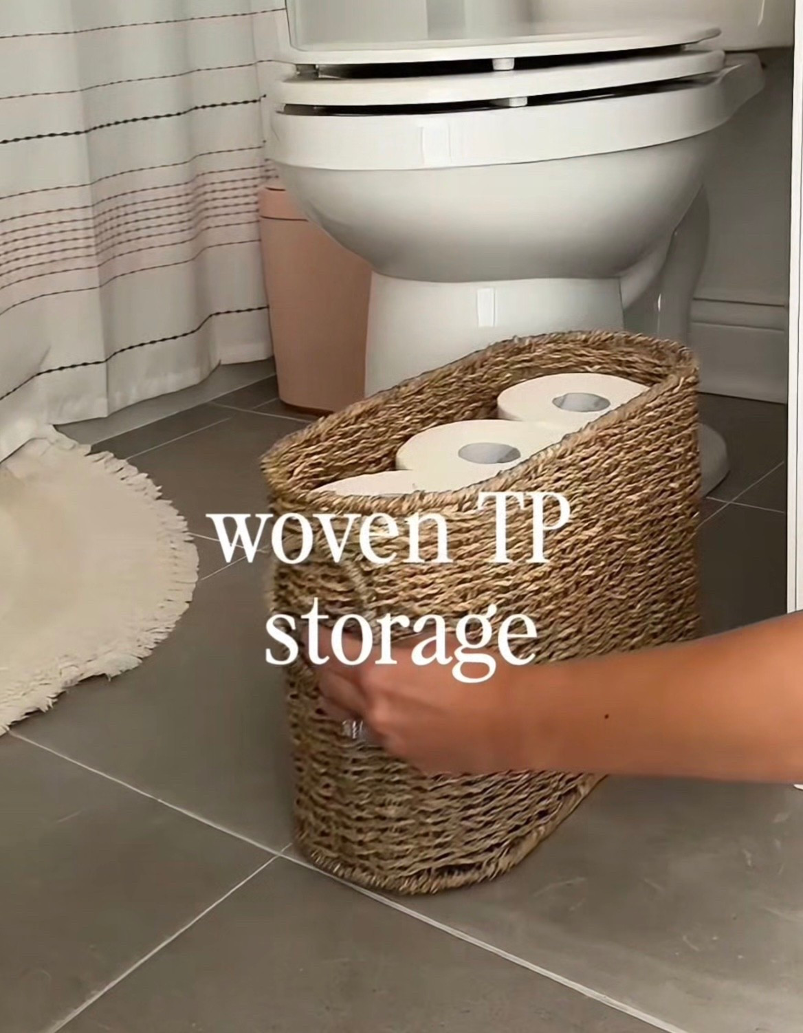 Looking for a stylish and functional TP holder? Check out this woven TP storage basket! Perfect for keeping your bathroom tidy and stylish. #bathroomdecor #storagesolutions

#LTKHome