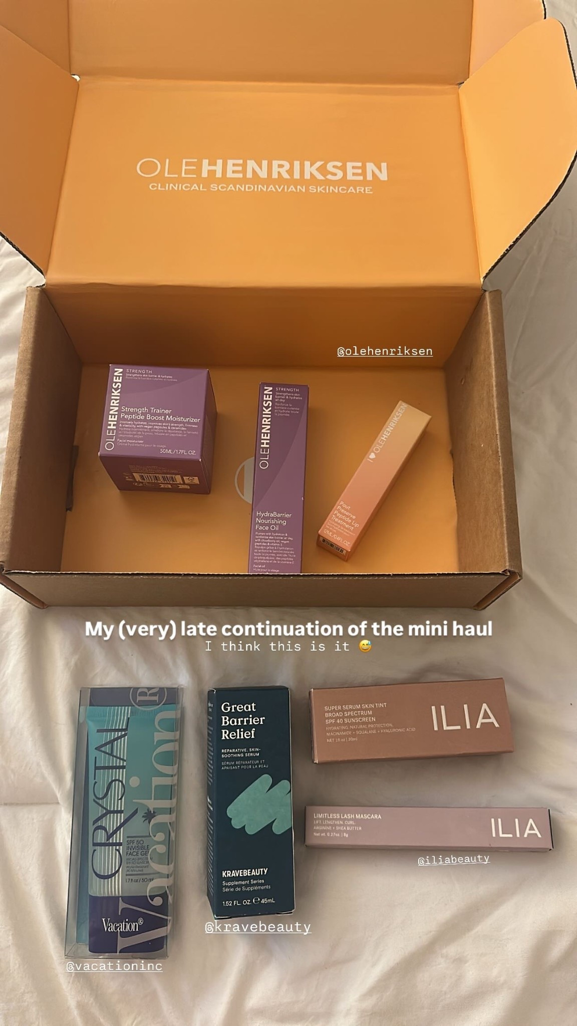 @olehenriksen  @iliabeauty  @kravebeauty  @vacationinc  I think this is it 😅 My (very) late continuation of the mini haul

#LTKgrwm #LTKBeauty #LTKselfcare