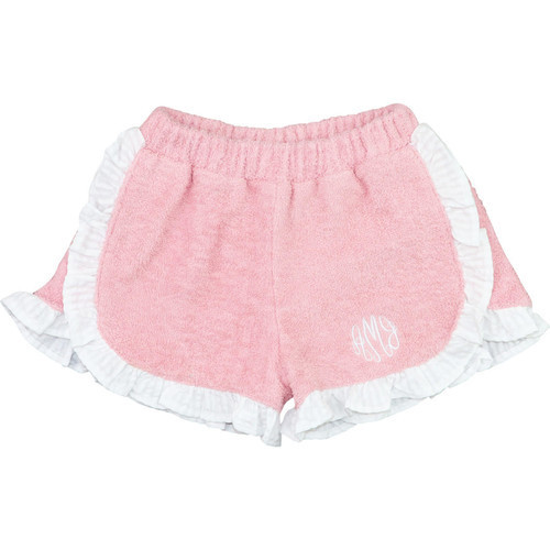Pink And White Terry Shorts  - Shipping Mid March | Cecil and Lou