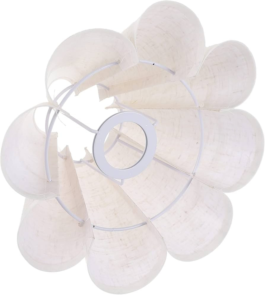 Minkissy Petal Lampshade Cloth Lampshade Light Cover Chandelier Lamp Shades for E27 Light Linen | Amazon (US)