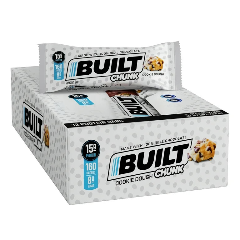 BUILT Bar Puff Protein Bar, Collagen, Not Gluten Free, Low Sugar, Cookie Dough Chunk Puff, 12 Ct ... | Walmart (US)