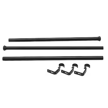 allen + roth Mix and Match 36-in to 72-in Matte Black Steel Single Curtain Rod | Lowe's