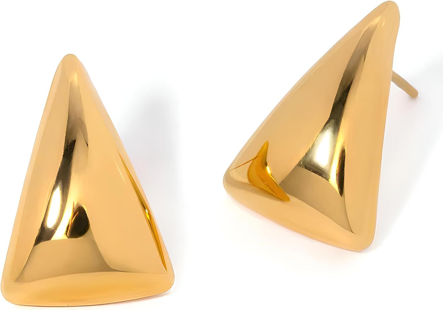 RAUCHBE Gold Geometric Stud Earrings for Women Thick Triangle Stud Earrings Statement Dangle Earr... | Amazon (US)