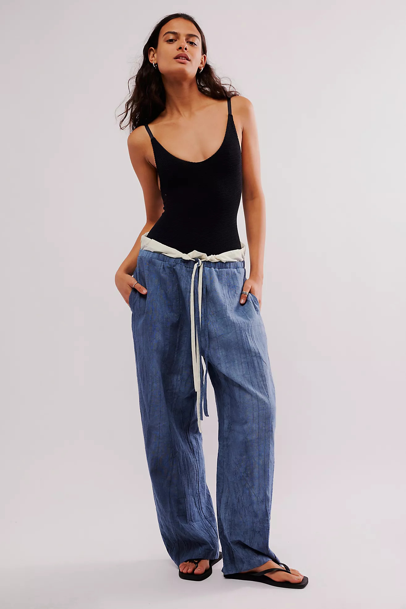 Woodrose Deli Double-Waist Linen Pants | Free People (Global - UK&FR Excluded)