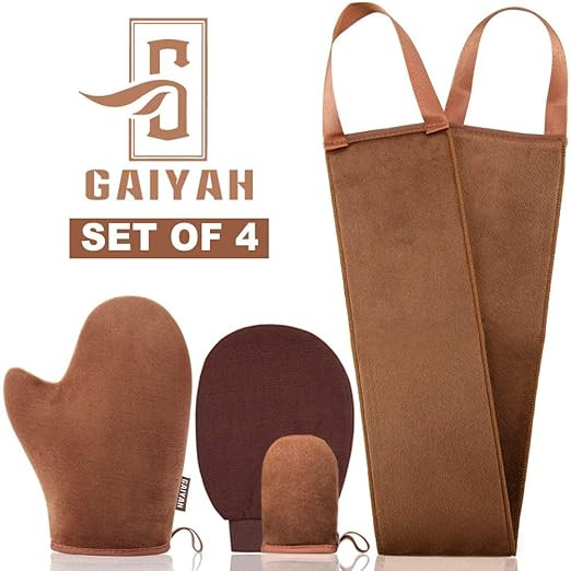 GAIYAH Self Tanning Mitt Applicator Kit, With Back Lotion Applicators For Your Back, Exfoliator G... | Amazon (US)