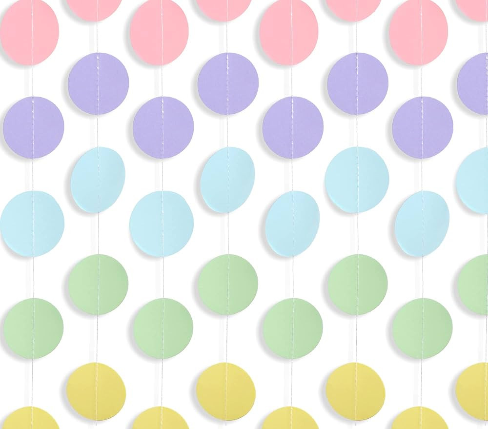 52.5 Feet Paper Circle Dot Garland String Hanging Strewmers Banner Decoration for Birthday Party ... | Amazon (US)