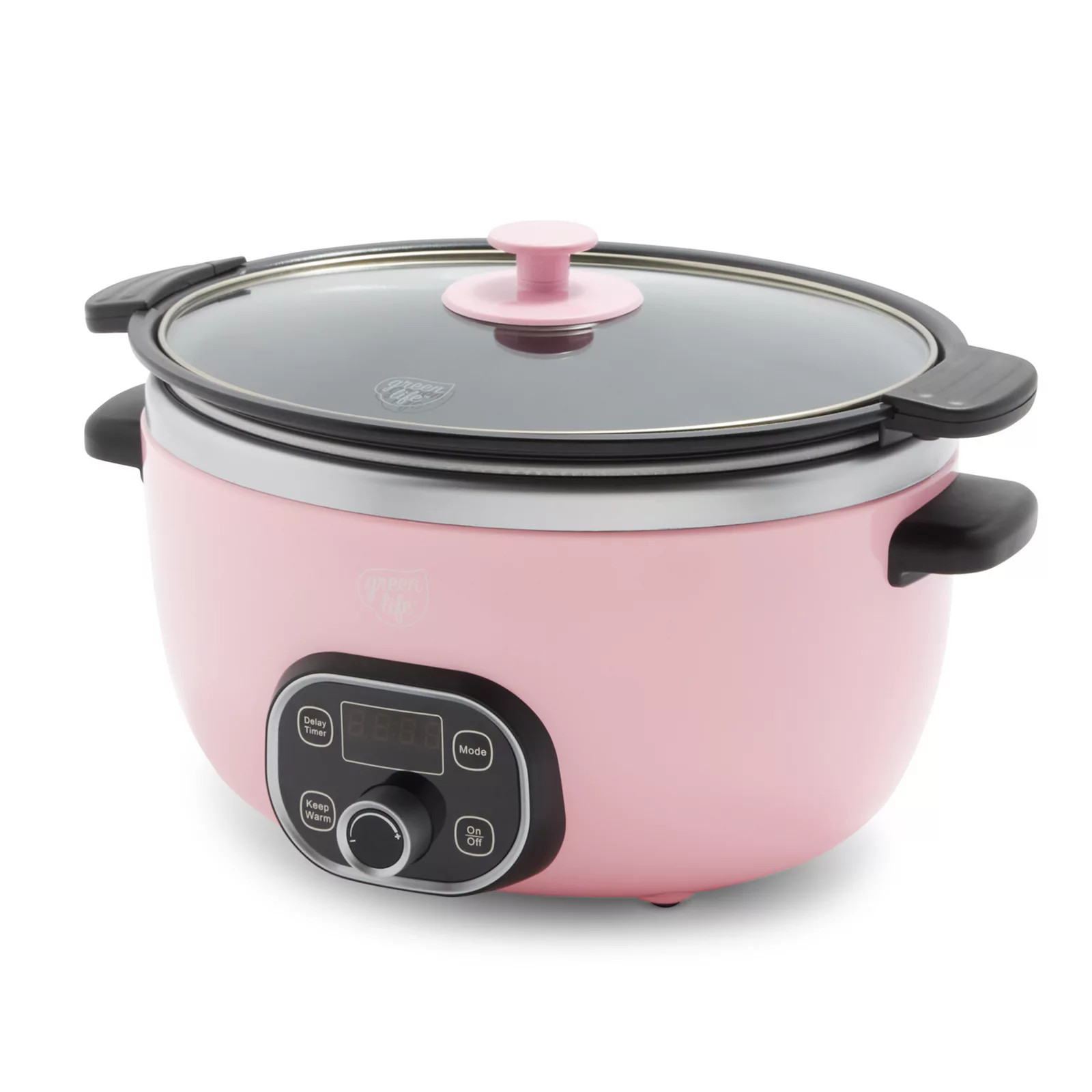 GreenLife Cook Duo Programmable 6-qt. PFAS-Free Ceramic Nonstick Slow Cooker, Pink | Kohl's