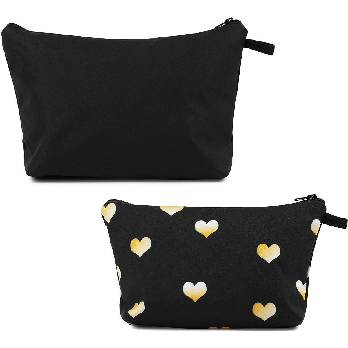 Glamlily Set of 2 Hearts Makeup Organizer Bag, Cosmetic Storage Pouch, Travel Toiletry Case, Blac... | Target