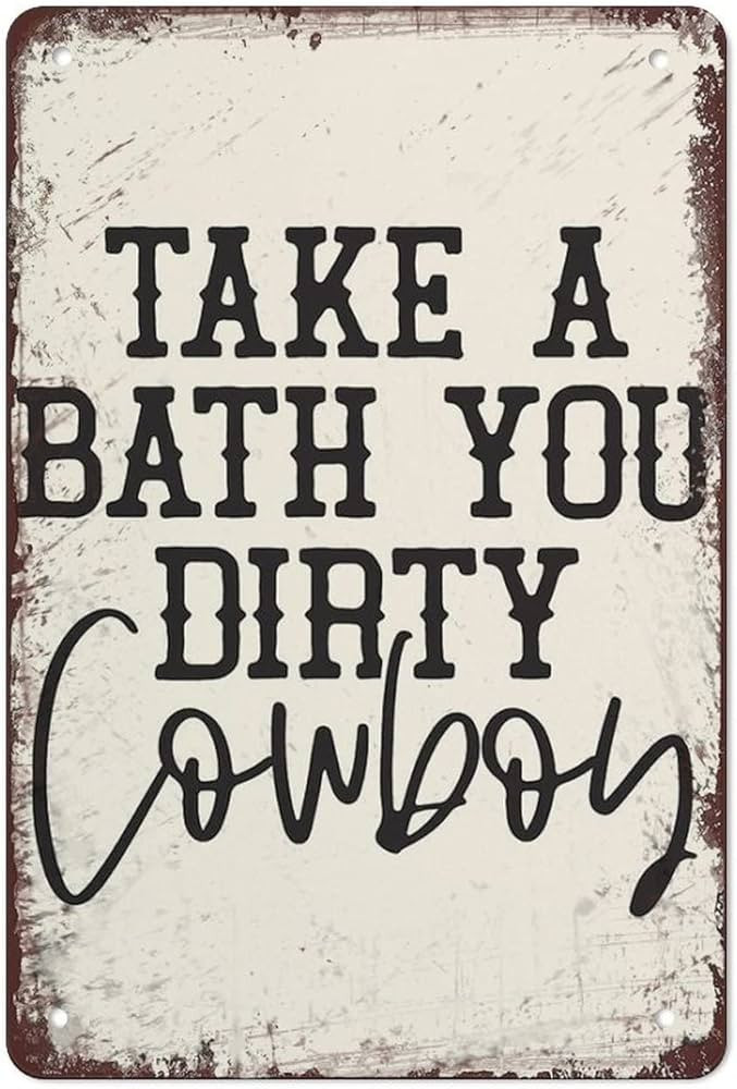 Take A Bath You Dirty Cowboy Bathroom Sign Funny Signs Bathroom Wall Decor Hippie Metal Tin Sign ... | Amazon (US)