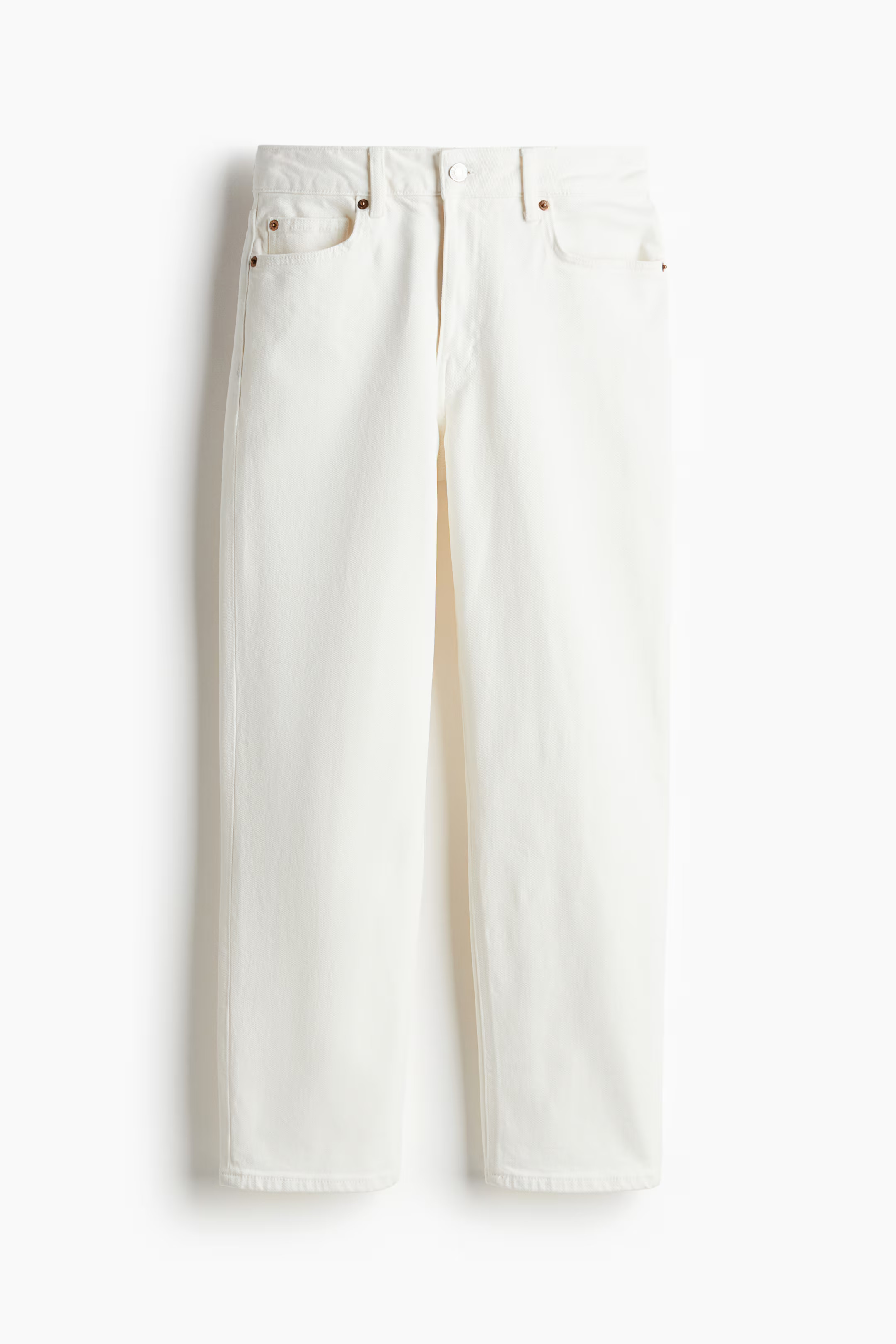 High Rise Slim Straight Ankle Jeans - White - Ladies | H&M US | H&M (US + CA)