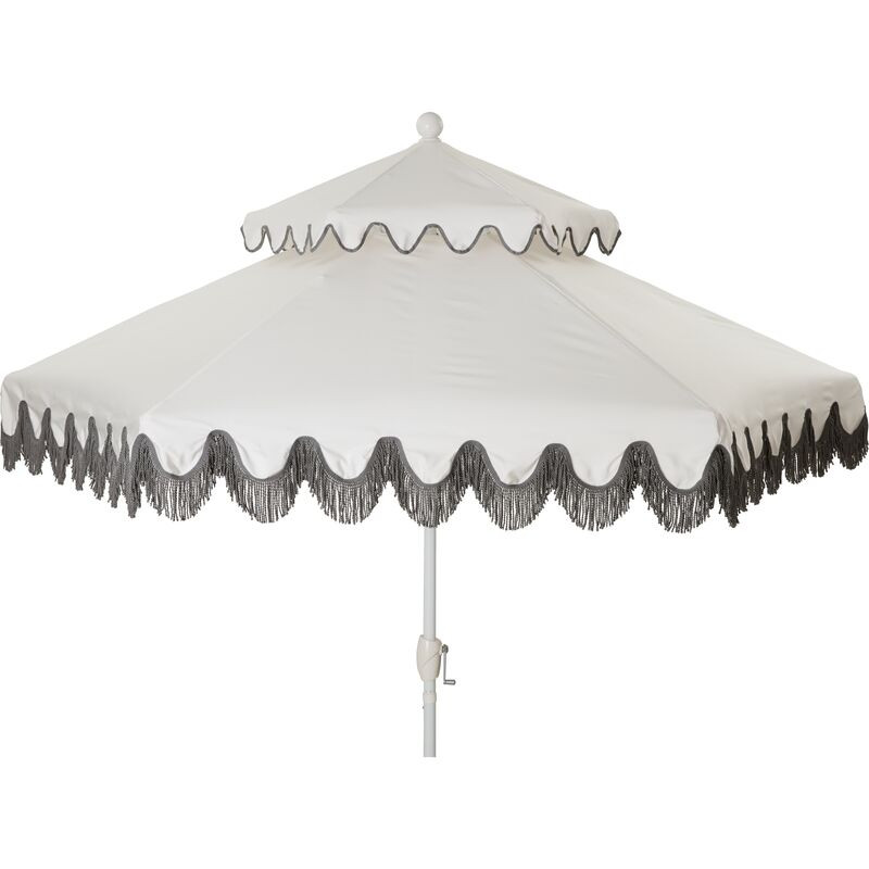 Daiana Two-Tier Fringe Patio Umbrella | One Kings Lane