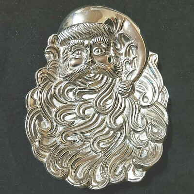 Vintage 1995 International Silver Co Silver Plate Santa Clause Candy/Nut Dish | eBay US