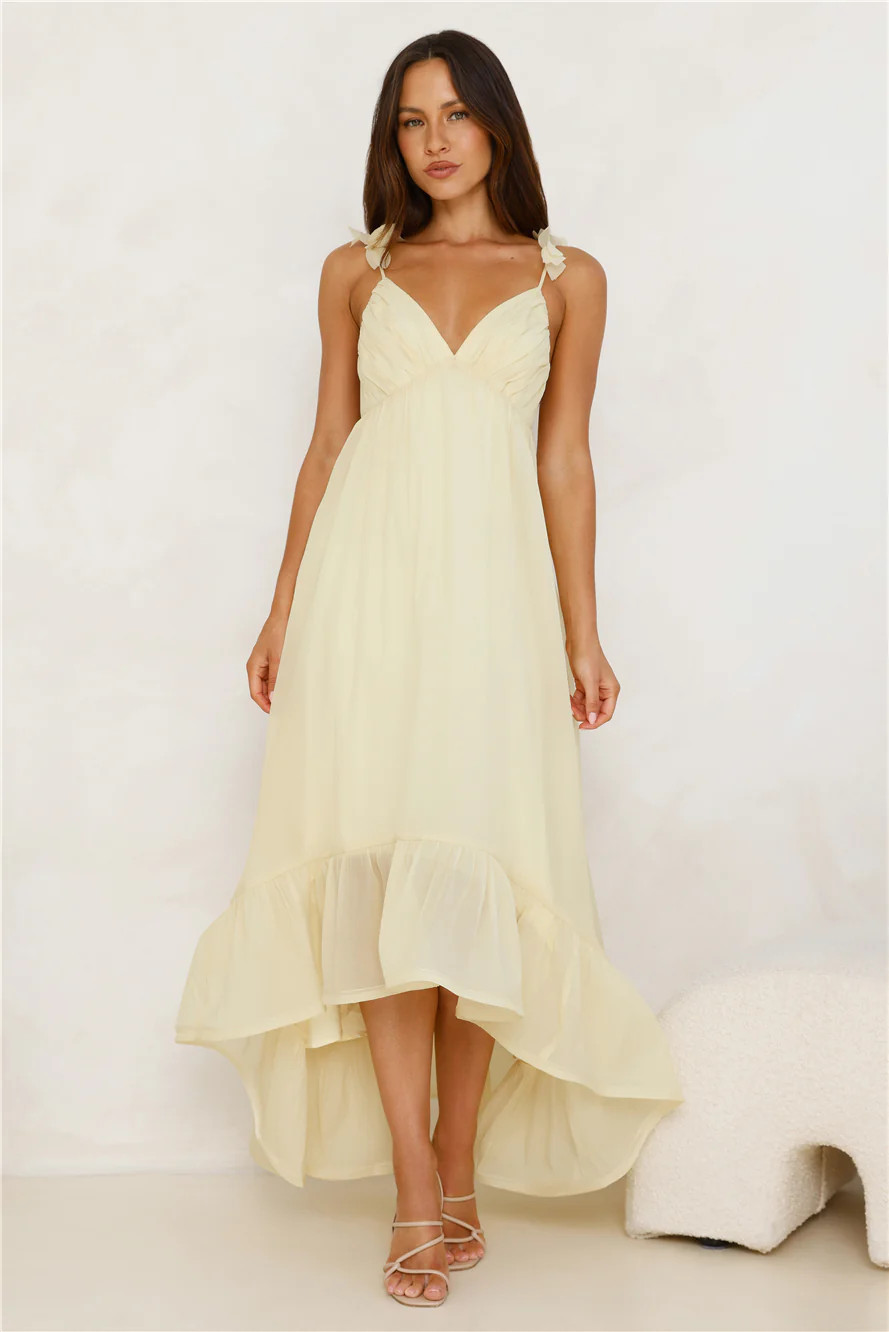 Floating On Florals Maxi Dress Yellow | Hello Molly (US)