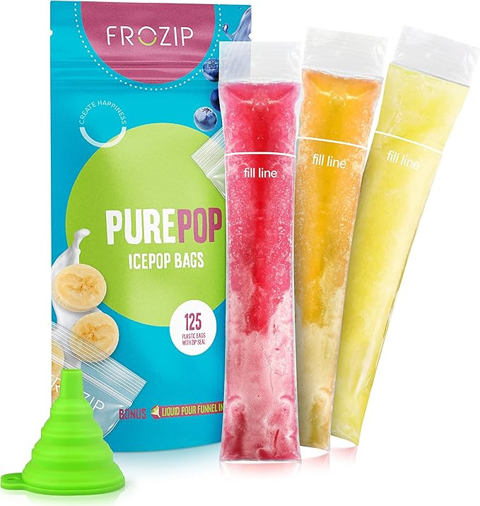 125 Disposable Ice Popsicle Mold Bags| BPA Free Freezer Tubes With Zip Seals | For Healthy Snacks... | Amazon (US)